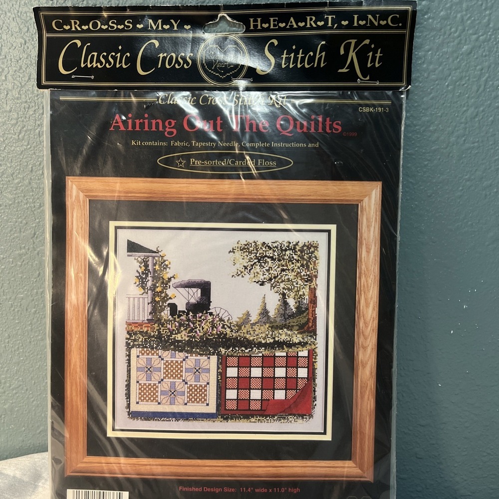 Airing‎ Out the Quilts Counted Cross Stitch Picture Kit 1999 Cross My Heart Inc